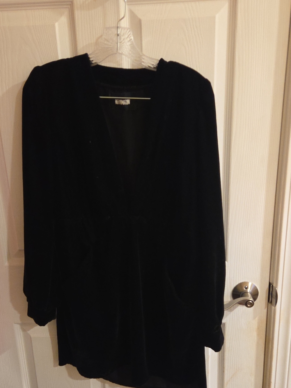 Reformation Black Velvet Tunic